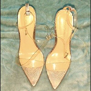 Clear stiletto heels